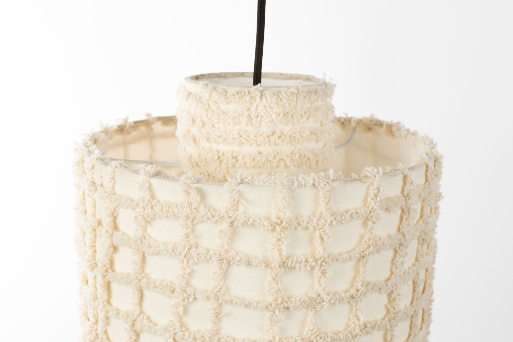 Arjun Beige Cotton Wide Pendant Lamp
